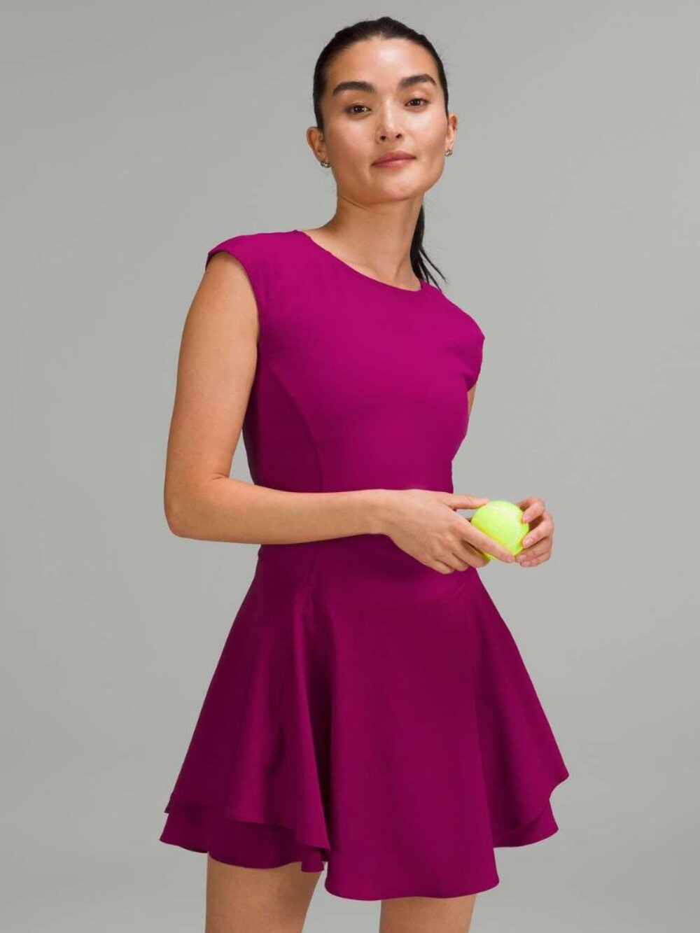 Lululemon Everlux Mesh-Back Tennis Dress Magenta Purple; size 6